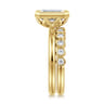 14K Yellow Gold Half Way around Bezel Diamond Wedding Band - 0.3 ct
