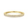 14K Yellow Gold Hand Carved Stackable Diamond Ring - 0.23 ct