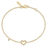 14K Yellow Gold Heart Bracelet with Diamond Bezel Charm - 0.02 ct