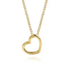 14K Yellow Gold Heart Pendant Necklace