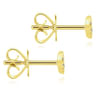 14K Yellow Gold Heart Shaped Pave Diamond Stud Earrings - 0.12 ct