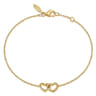 14K Yellow Gold Hearts Chain Bracelet