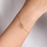 14K Yellow Gold Hearts Chain Bracelet
