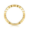 14K Yellow Gold Hexagon Station Stackable Ring