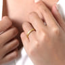 14K Yellow Gold Hexagon Station Stackable Ring