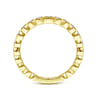 14K Yellow Gold Hexagonal Station Stackable Diamond Ring - 0.45 ct