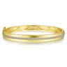 14K Yellow Gold High Polished Bangle with Diamond Inner Channel - 0.6 ct