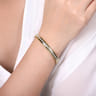 14K Yellow Gold High Polished Bangle with Diamond Inner Channel - 0.65 ct