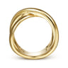 14K Yellow Gold High Polished Criss Cross Ring