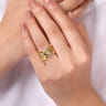 14K Yellow Gold High Polished Criss Cross Ring