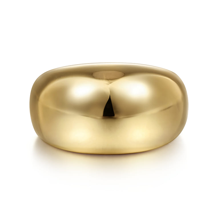 14K Yellow Gold High Polished Dome Ring - Shot 1