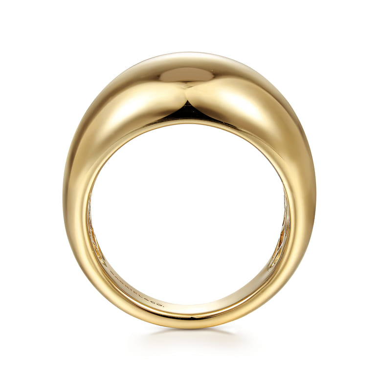 14K Yellow Gold High Polished Dome Ring - Shot 2