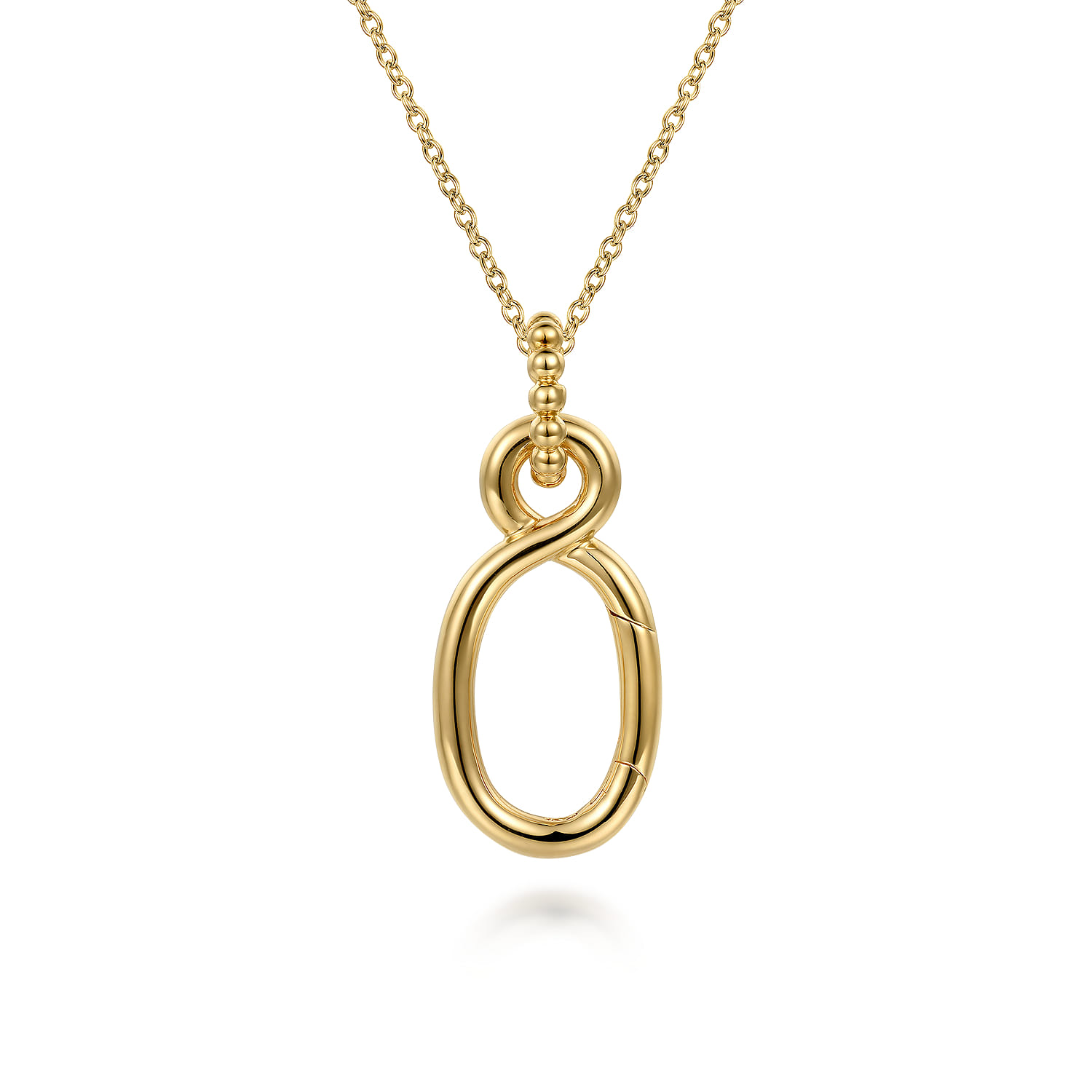 14K Yellow Gold Hinge Function Bujukan Pendant Necklace - Shot 1