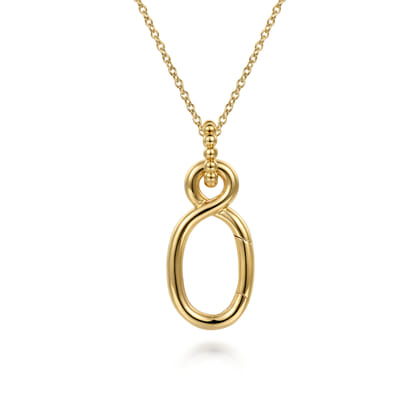 14K Yellow Gold Hinge Function Bujukan Pendant Necklace