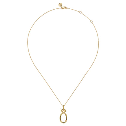 14K Yellow Gold Hinge Function Bujukan Pendant Necklace