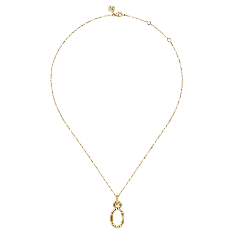 14K Yellow Gold Hinge Function Bujukan Pendant Necklace - Shot 2