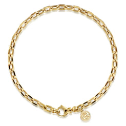 14K Yellow Gold Hollow Chain Bracelet