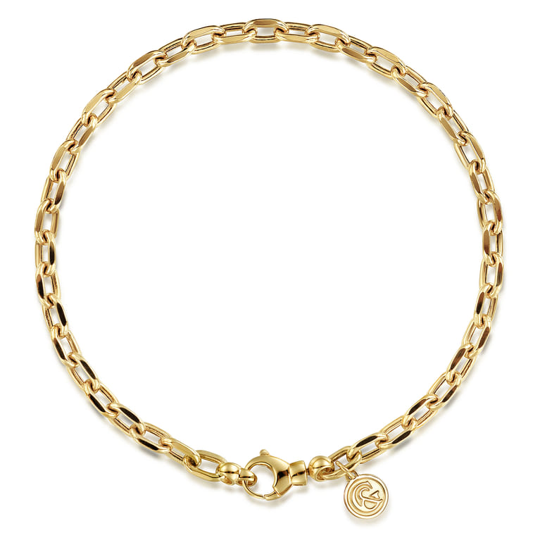 14K Yellow Gold Hollow Chain Bracelet - Shot 1