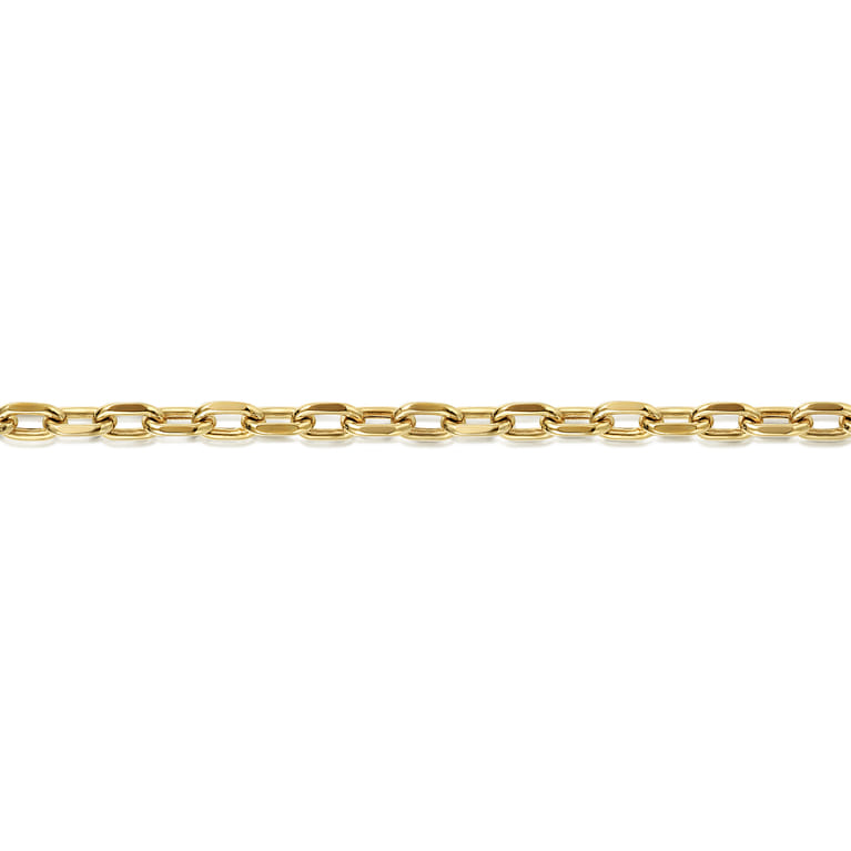 14K Yellow Gold Hollow Chain Bracelet - Shot 2