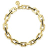 14K Yellow Gold Hollow Faceted Chain Black Diamond Bracelet - 0.66 ct