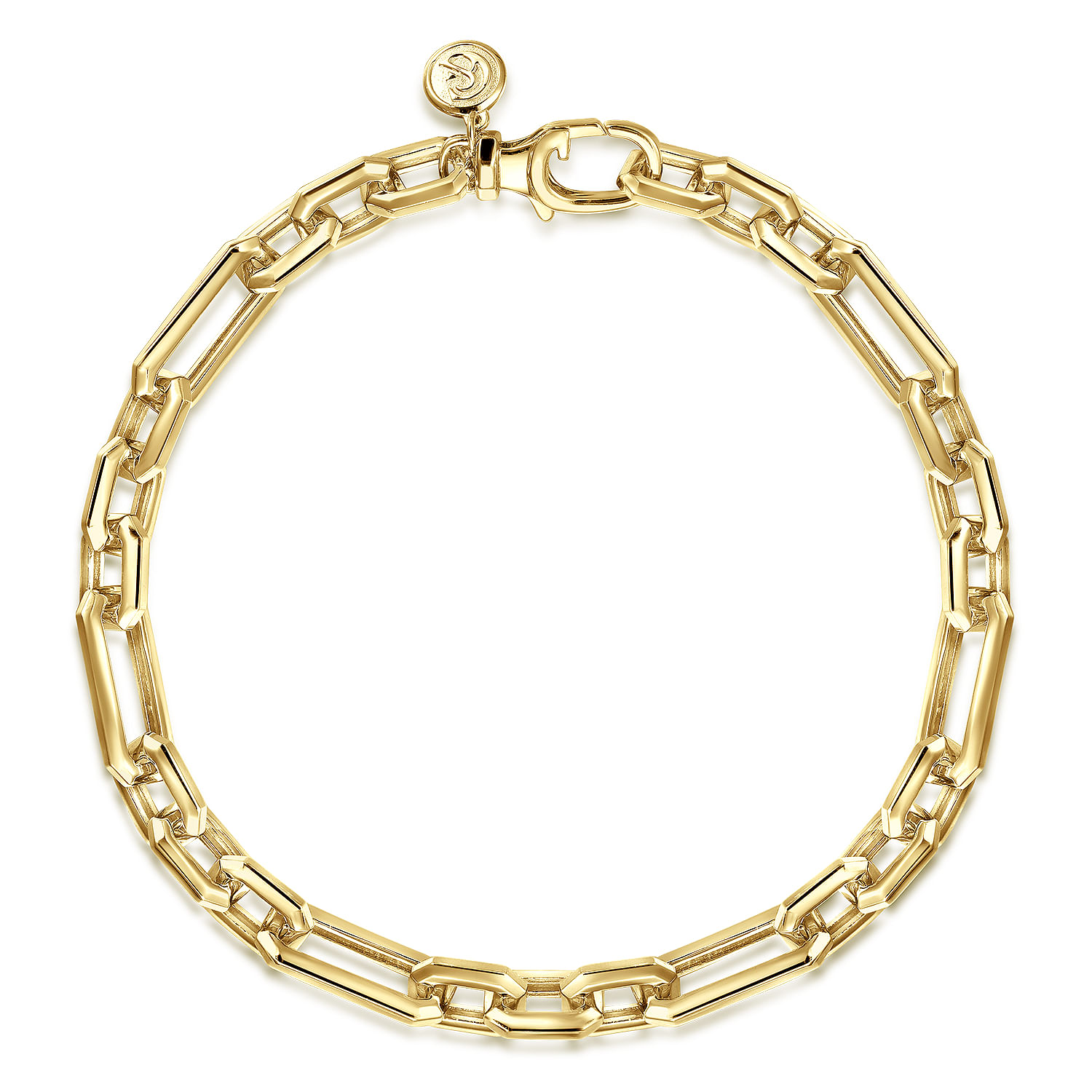14K Yellow Gold Hollow Figaro Chain Bracelet @ $5500. Shop