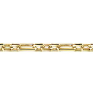 14K Yellow Gold Hollow Figaro Chain Bracelet
