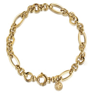 14K Yellow Gold Hollow Figaro Link Chain Bracelet
