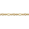 14K Yellow Gold Hollow Figaro Link Chain Bracelet