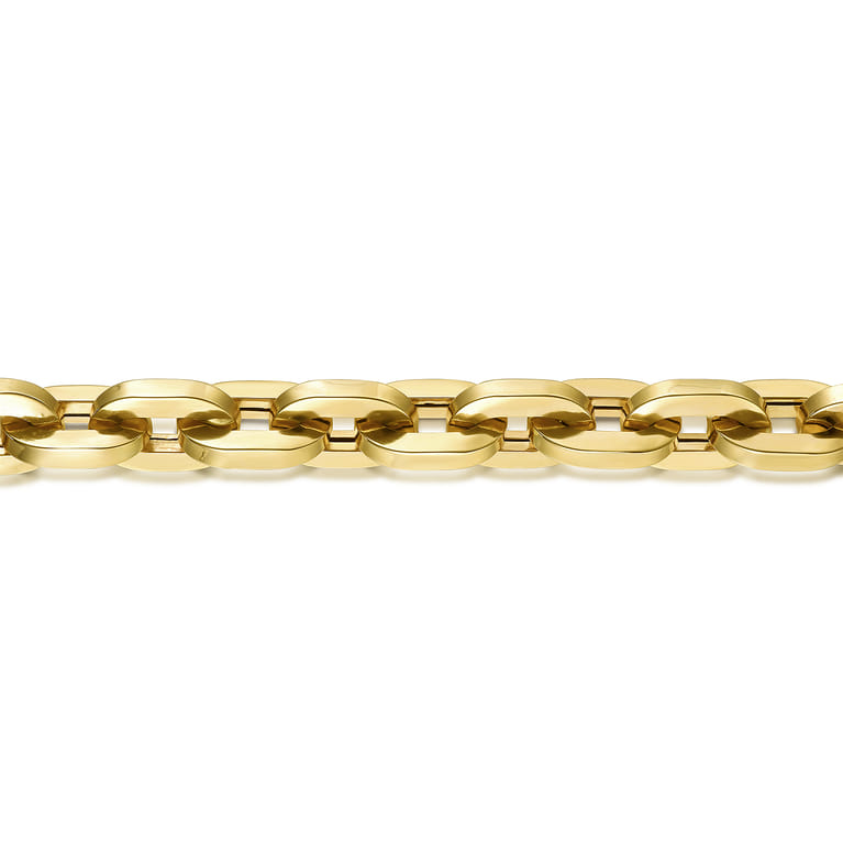 14K Yellow Gold Hollow Link Bracelet - Shot 2