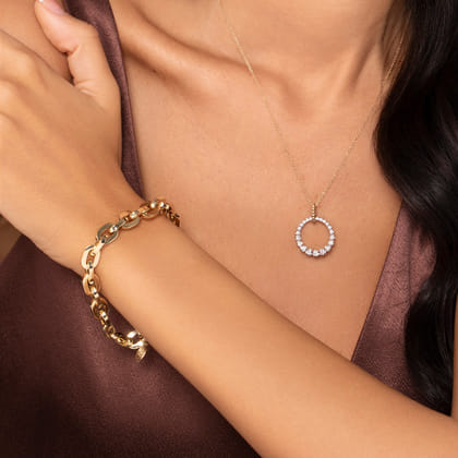 14K Yellow Gold Hollow Link Bracelet