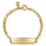 14K Yellow Gold Hollow Link Chain Bracelet with Engravable ID