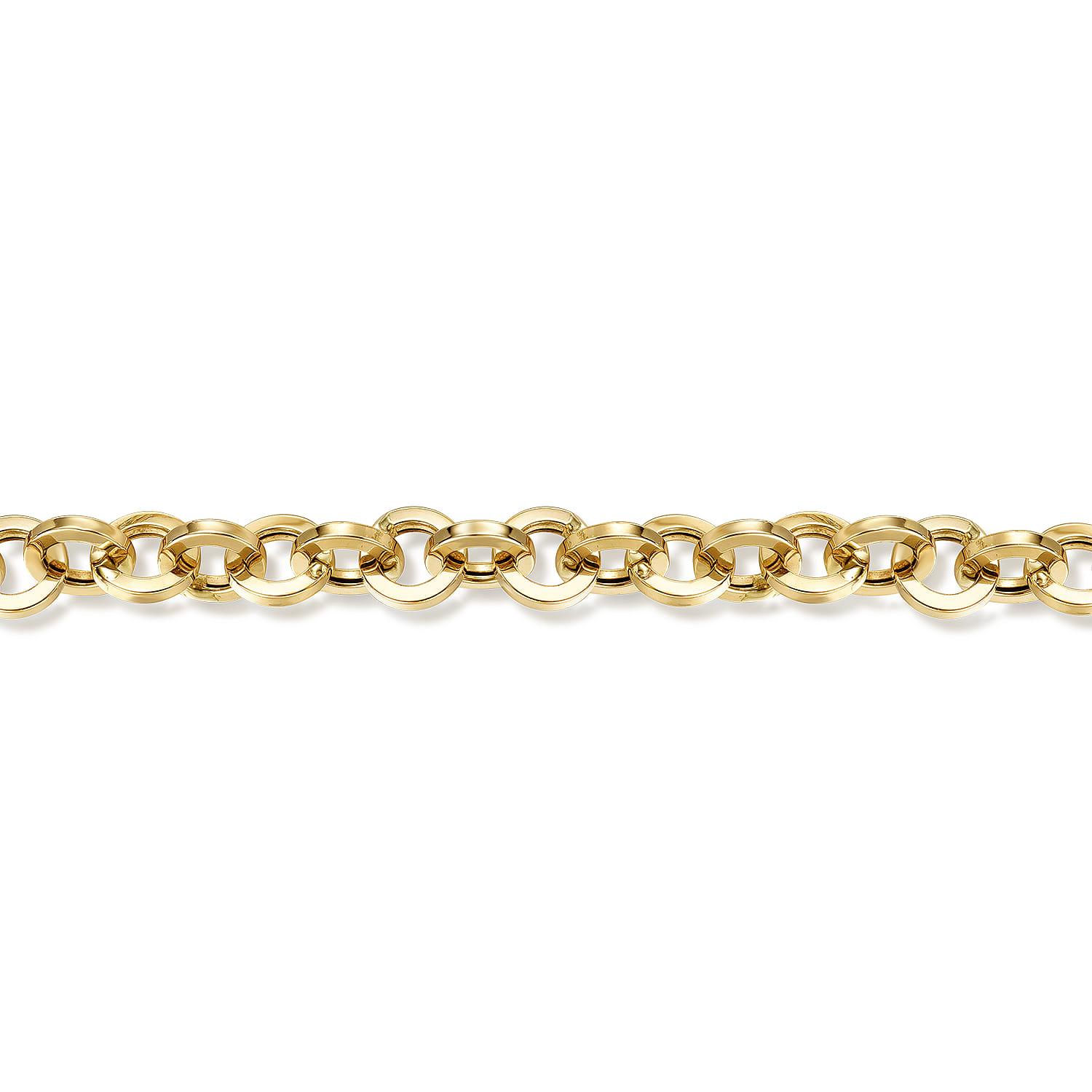 14K Yellow Gold Hollow Link Chain Bracelet - Shot 2