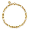 14K Yellow Gold Hollow Link Chain Bracelet