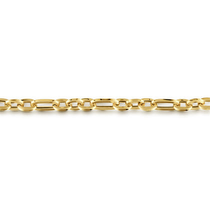 14K Yellow Gold Hollow Link Chain Bracelet
