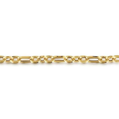 14K Yellow Gold Hollow Link Chain Bracelet - Shot 2