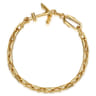 14K Yellow Gold Hollow Link Chain and Anchor Men's Bracelet