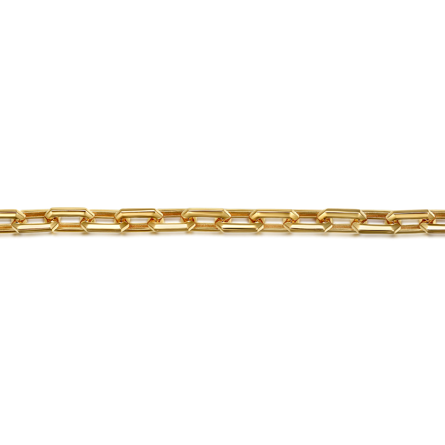 14K Yellow Gold Hollow Link Chain and Anchor Men's Bracelet - Shot 2