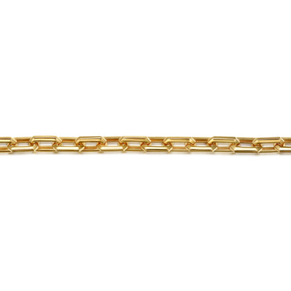 14K Yellow Gold Hollow Link Chain and Anchor Men's Bracelet