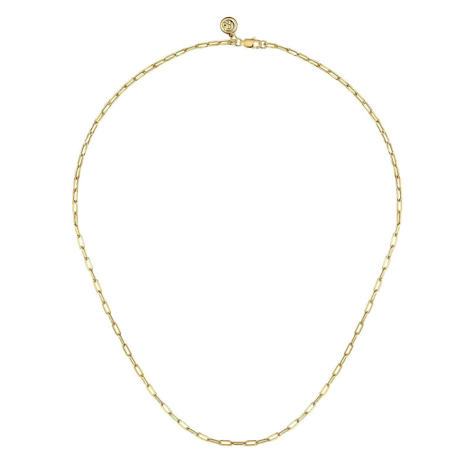 14K-Yellow-Gold-Hollow-Paper-Clip-Chain-Necklace2