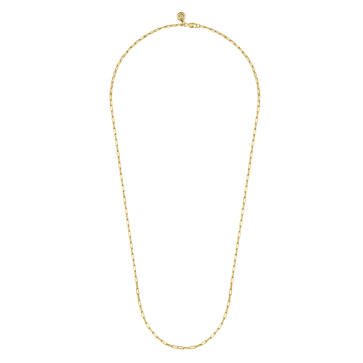 14K Yellow Gold Hollow Paper Clip Chain Necklace - Shot 2