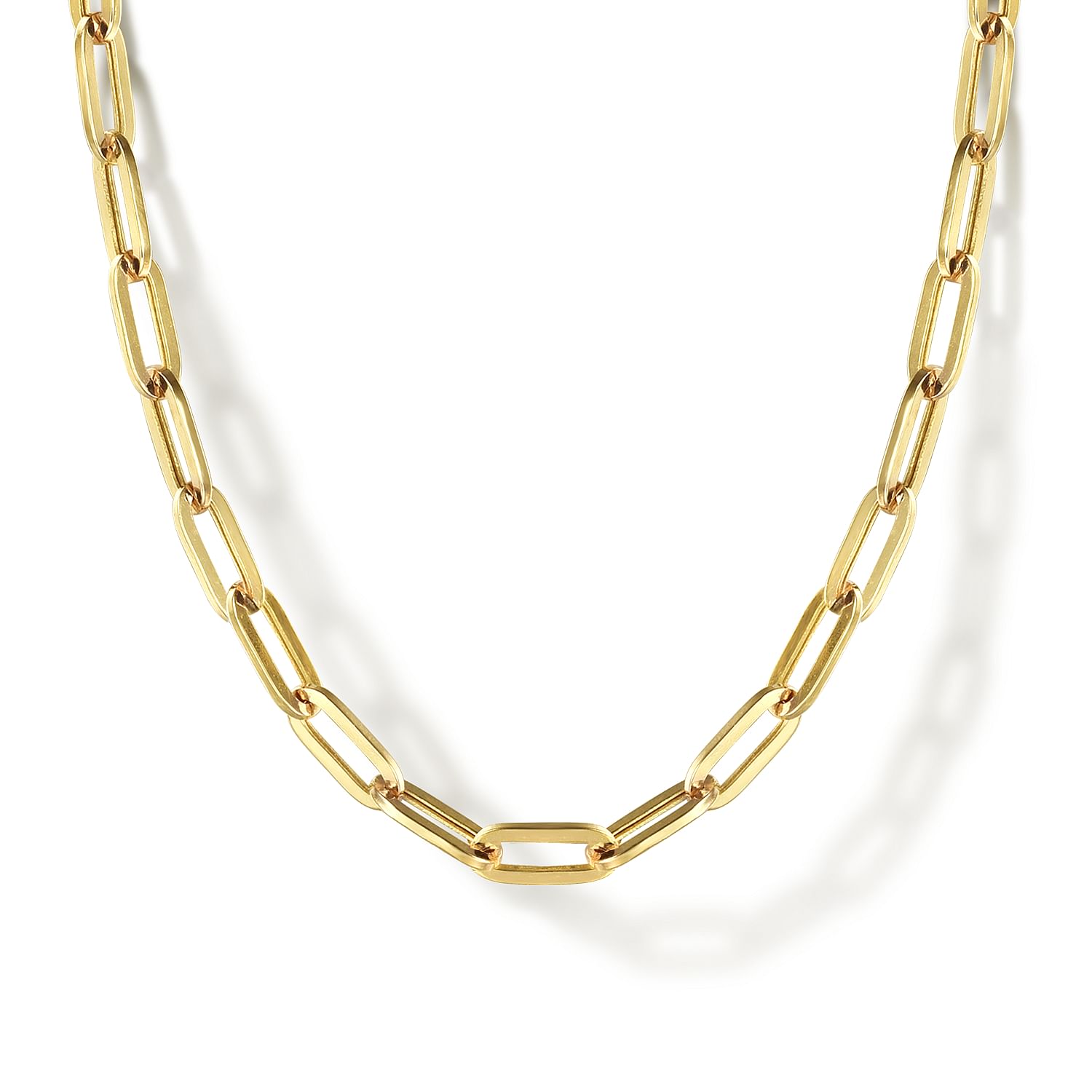 14K-Yellow-Gold-Hollow-Paper-Clip-Chain-Necklace1