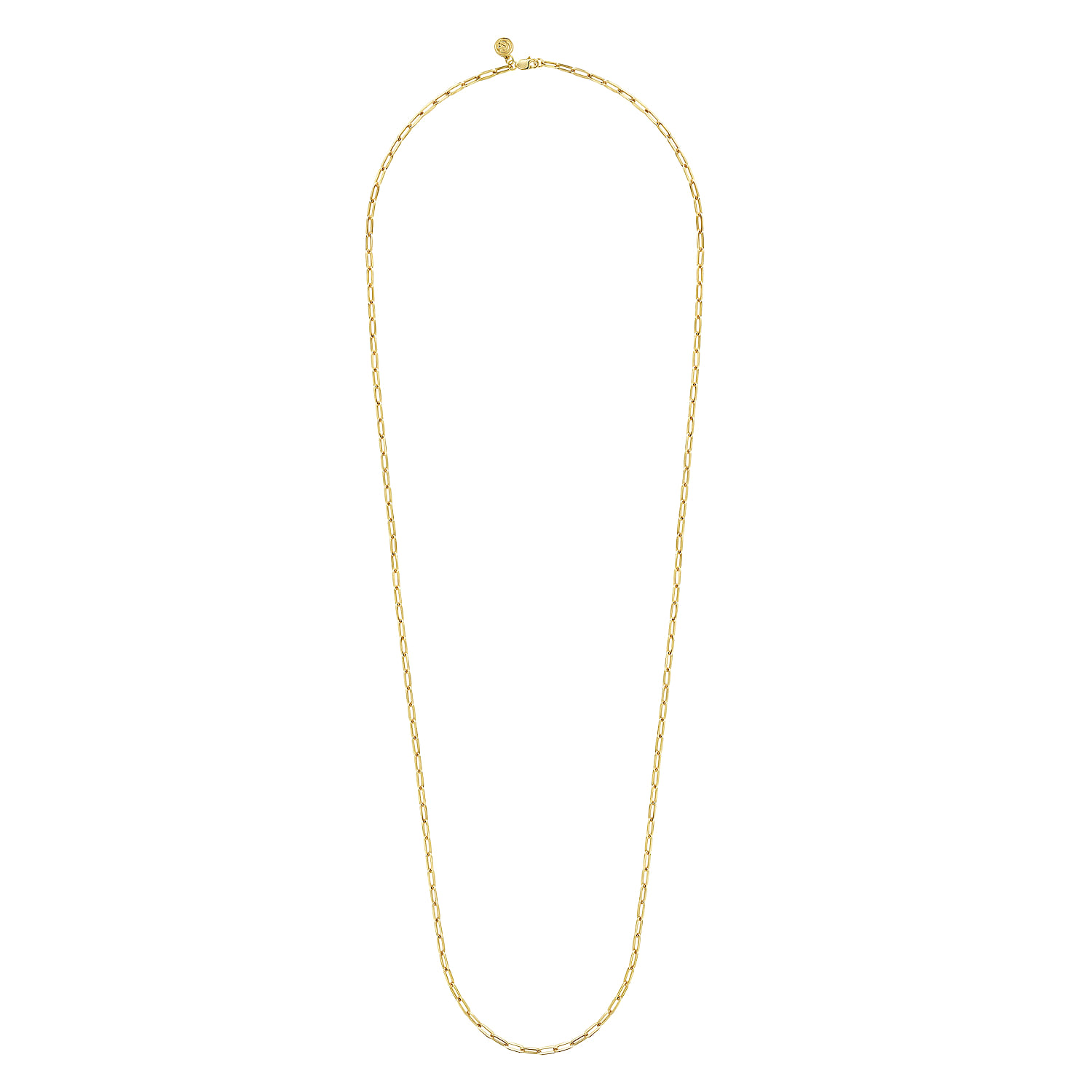 14K Yellow Gold Hollow Paper Clip Chain Necklace - Shot 2