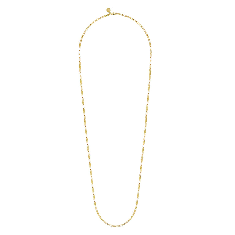 14K Yellow Gold Hollow Paper Clip Chain Necklace - Shot 2