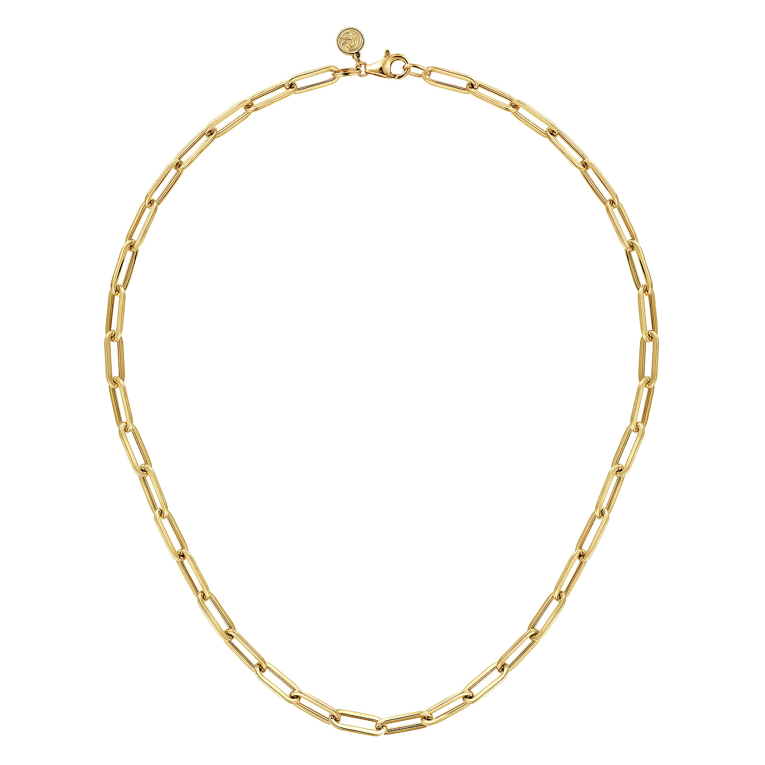 14K-Yellow-Gold-Hollow-Paper-Clip-Chain-Necklace2
