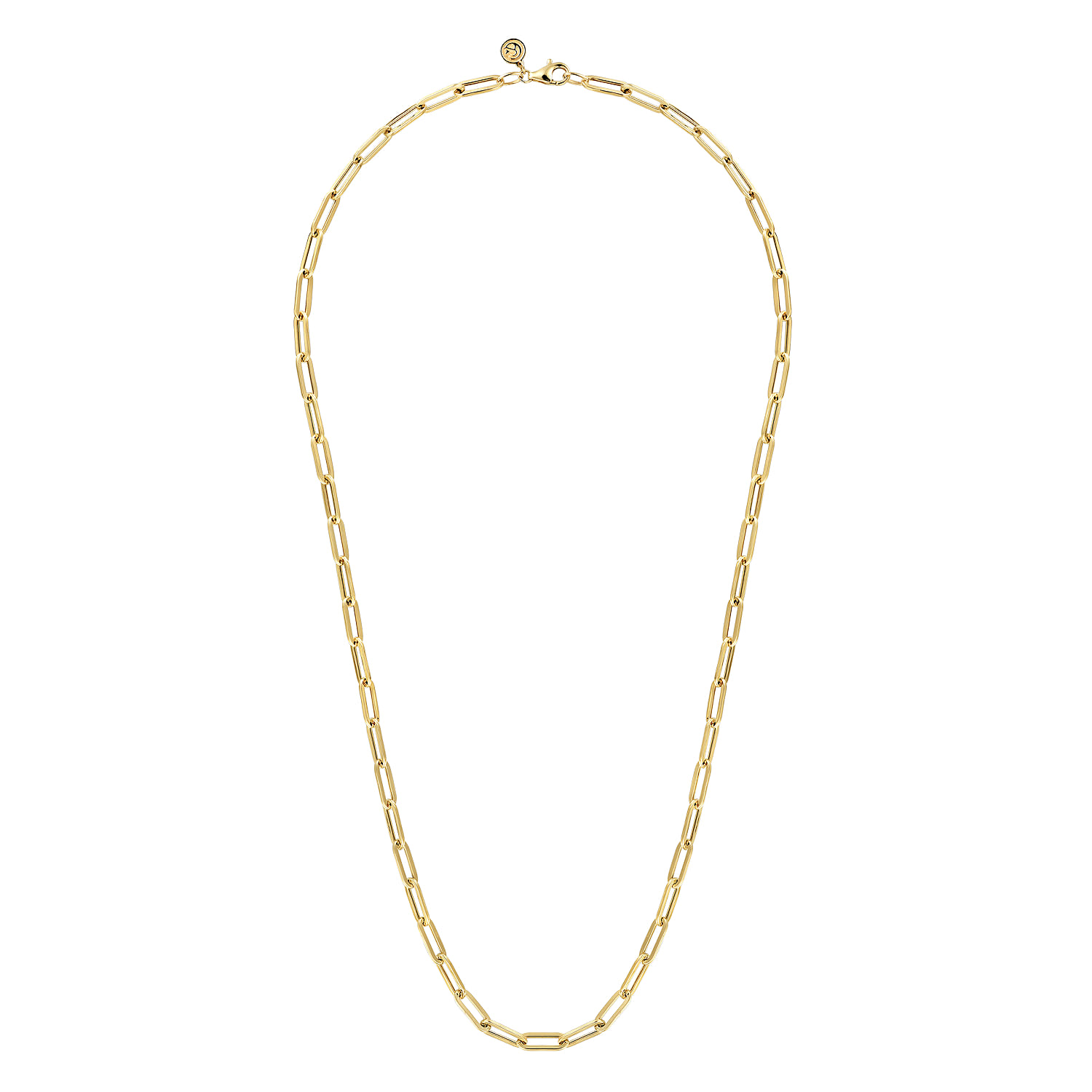 14K Yellow Gold Hollow Paper Clip Chain Necklace - Shot 2