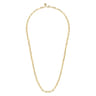 14K Yellow Gold Hollow Paper Clip Chain Necklace