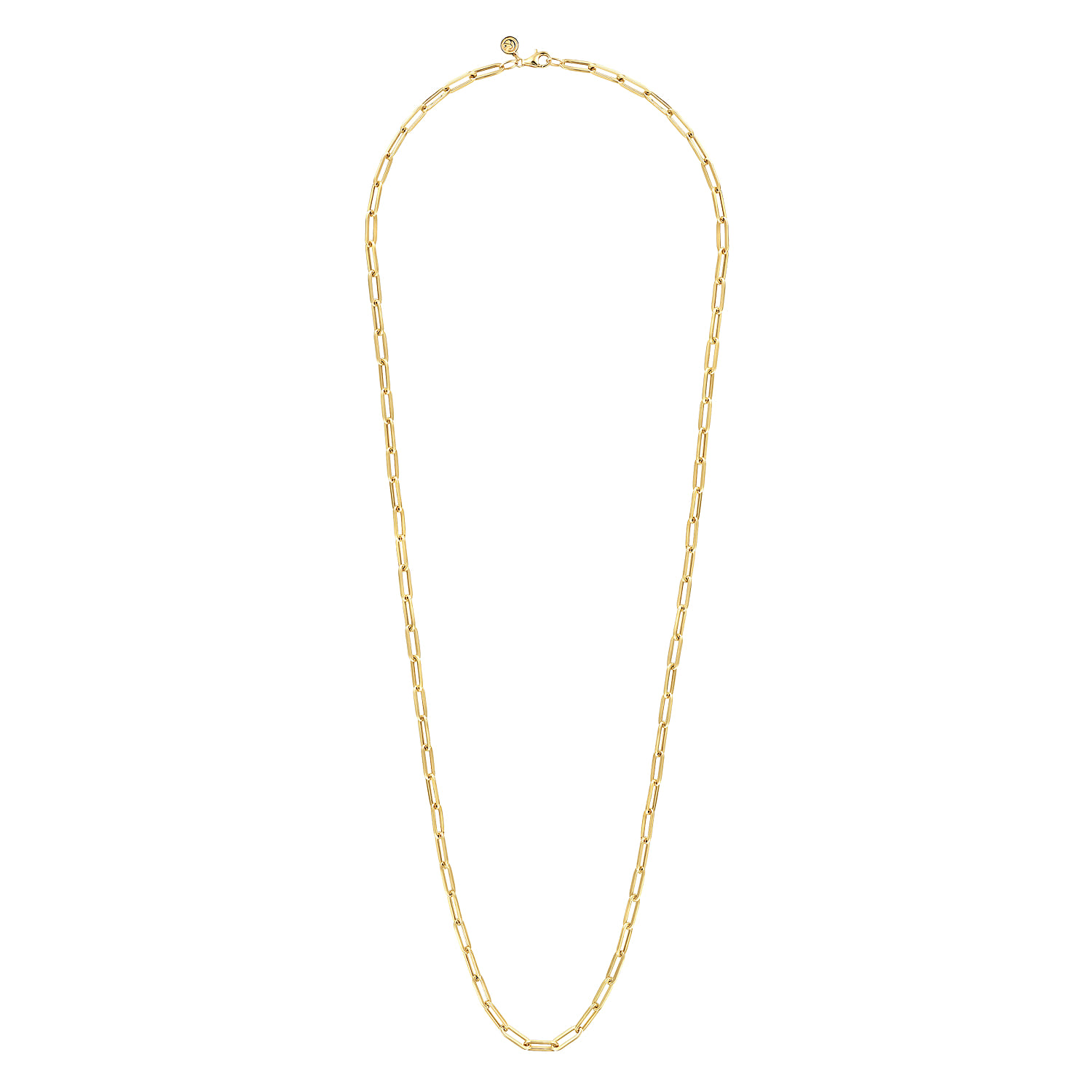 14K Yellow Gold Hollow Paper Clip Chain Necklace - Shot 2