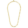 14K Yellow Gold Hollow Paper Clip Chain Necklace