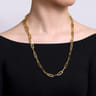 14K Yellow Gold Hollow Paper Clip Chain Necklace