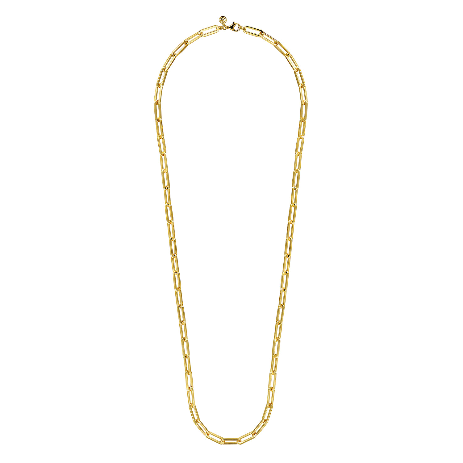 14K Yellow Gold Hollow Paper Clip Chain Necklace - Shot 2
